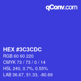 Color code: HEX #3C3CDC | qconv.com