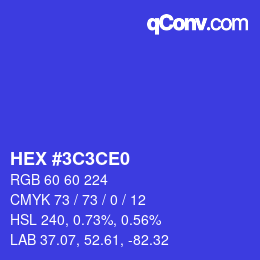 Color code: HEX #3C3CE0 | qconv.com