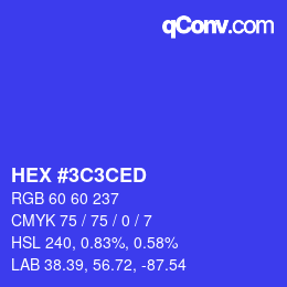 Color code: HEX #3C3CED | qconv.com