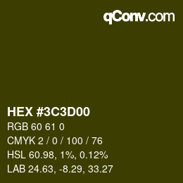 Color code: HEX #3C3D00 | qconv.com