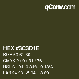 Color code: HEX #3C3D1E | qconv.com