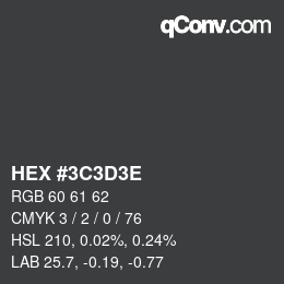 Código de color: HEX #3C3D3E | qconv.com