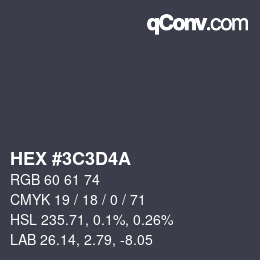 Color code: HEX #3C3D4A | qconv.com