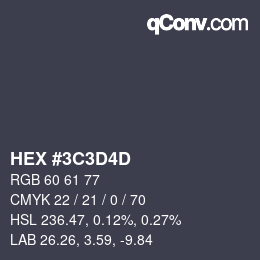 Color code: HEX #3C3D4D | qconv.com