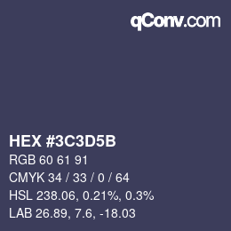 カラーコード: HEX #3C3D5B | qconv.com