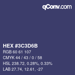 カラーコード: HEX #3C3D6B | qconv.com