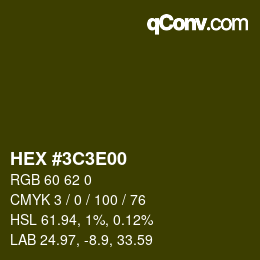 Color code: HEX #3C3E00 | qconv.com