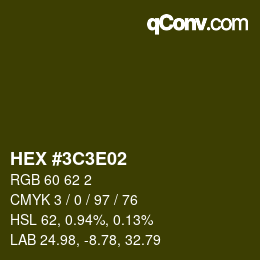 Color code: HEX #3C3E02 | qconv.com