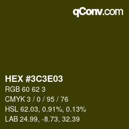カラーコード: HEX #3C3E03 | qconv.com