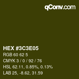 カラーコード: HEX #3C3E05 | qconv.com