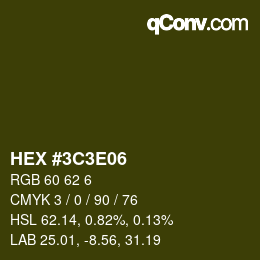 Color code: HEX #3C3E06 | qconv.com
