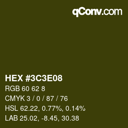 Farbcode: HEX #3C3E08 | qconv.com