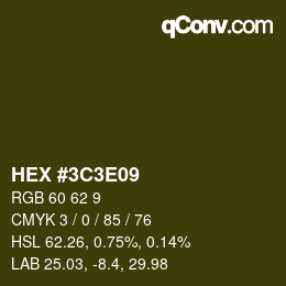 Color code: HEX #3C3E09 | qconv.com