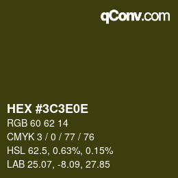 Color code: HEX #3C3E0E | qconv.com