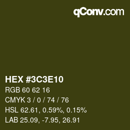 カラーコード: HEX #3C3E10 | qconv.com