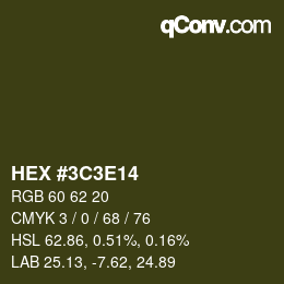 Color code: HEX #3C3E14 | qconv.com