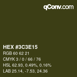 Color code: HEX #3C3E15 | qconv.com