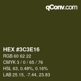 カラーコード: HEX #3C3E16 | qconv.com