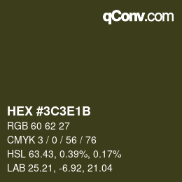 Color code: HEX #3C3E1B | qconv.com