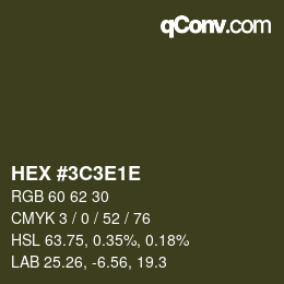 Código de color: HEX #3C3E1E | qconv.com