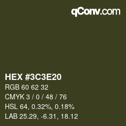Color code: HEX #3C3E20 | qconv.com