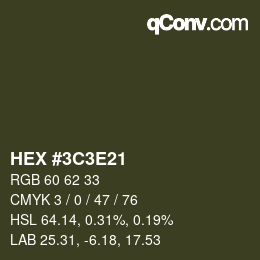 Color code: HEX #3C3E21 | qconv.com