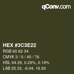 Color code: HEX #3C3E22 | qconv.com