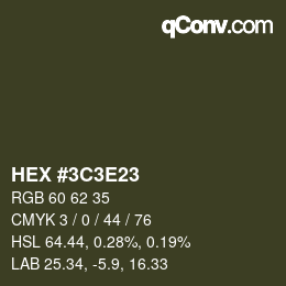 Color code: HEX #3C3E23 | qconv.com