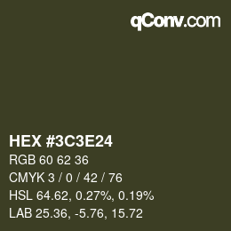 カラーコード: HEX #3C3E24 | qconv.com