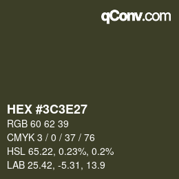 Color code: HEX #3C3E27 | qconv.com