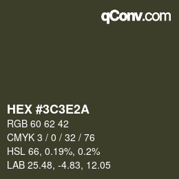 Color code: HEX #3C3E2A | qconv.com