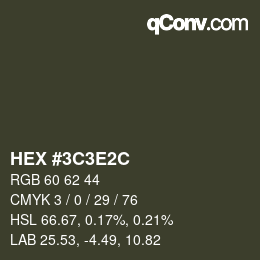 Color code: HEX #3C3E2C | qconv.com