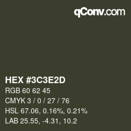 カラーコード: HEX #3C3E2D | qconv.com