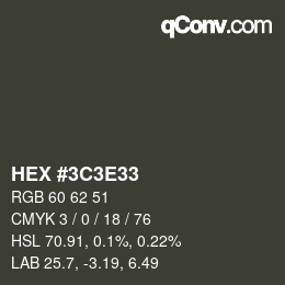 Color code: HEX #3C3E33 | qconv.com