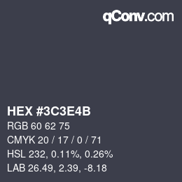 Farbcode: HEX #3C3E4B | qconv.com