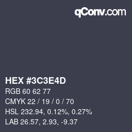 Color code: HEX #3C3E4D | qconv.com