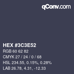 Color code: HEX #3C3E52 | qconv.com