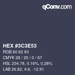 Color code: HEX #3C3E53 | qconv.com