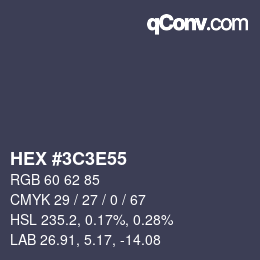 Color code: HEX #3C3E55 | qconv.com