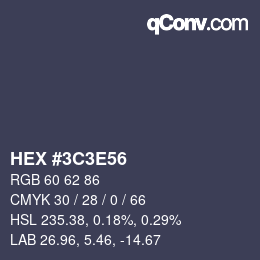 Color code: HEX #3C3E56 | qconv.com