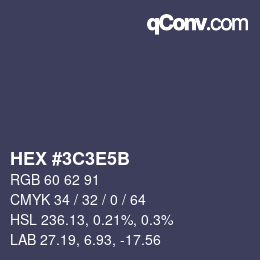 Farbcode: HEX #3C3E5B | qconv.com