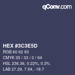 Farbcode: HEX #3C3E5D | qconv.com