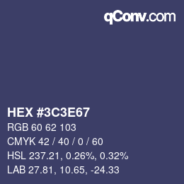 Color code: HEX #3C3E67 | qconv.com