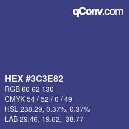 Color code: HEX #3C3E82 | qconv.com