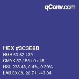 Color code: HEX #3C3E8B | qconv.com