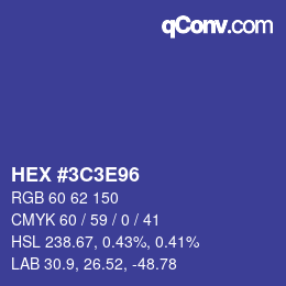 Color code: HEX #3C3E96 | qconv.com