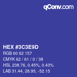 Color code: HEX #3C3E9D | qconv.com