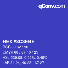 Color code: HEX #3C3EBE | qconv.com