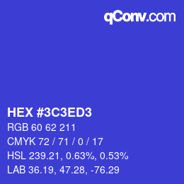 Color code: HEX #3C3ED3 | qconv.com