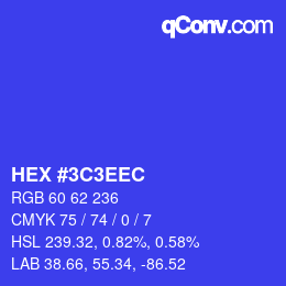 Color code: HEX #3C3EEC | qconv.com